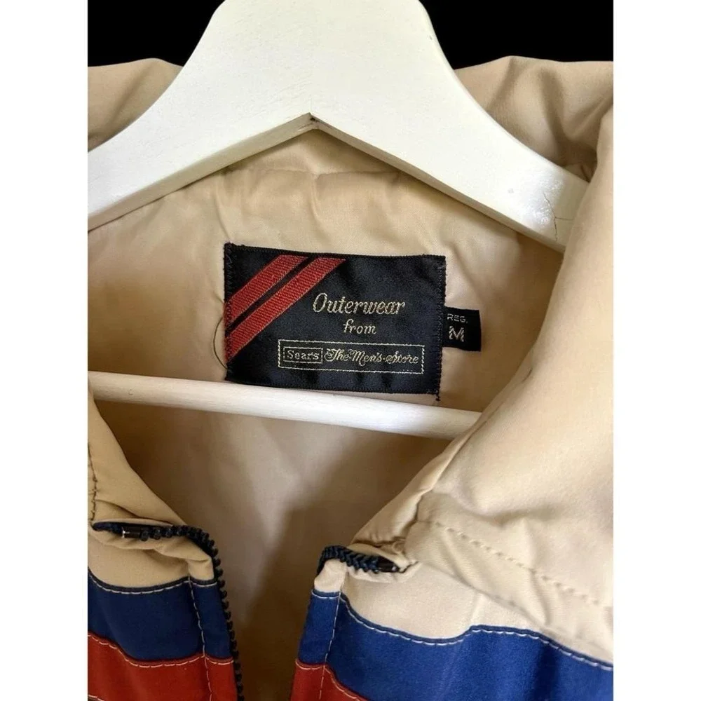 Vintage‎ 70's Sears Puffer Ski Best Sz Medium Unisex Rainbow Stripe Fits Small